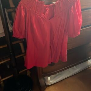 THE GREAT. Splendor Top in Red Rose.